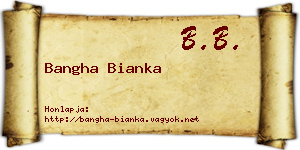 Bangha Bianka névjegykártya